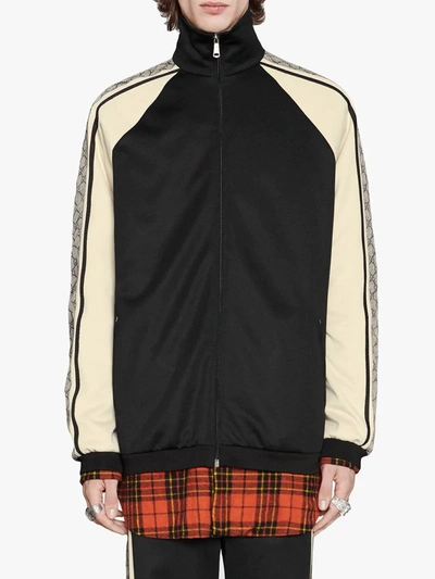 Shop Gucci Oversize Technical Jersey Jacket In Black