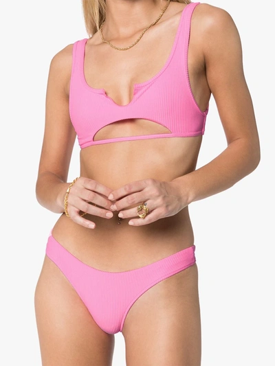 Shop Frankies Bikinis Cole Cutout Bikini Top In Pink