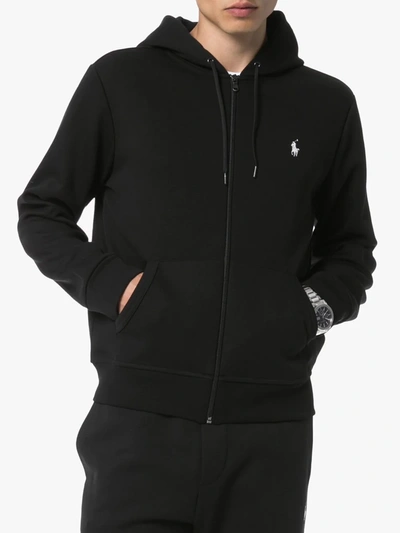 Polo Ralph Lauren Cotton Blend Sweatshirt With Embroidered Logo On The Front In Black