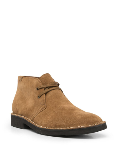 Polo Ralph Lauren Logo-patch Suede Ankle Boots In Braun