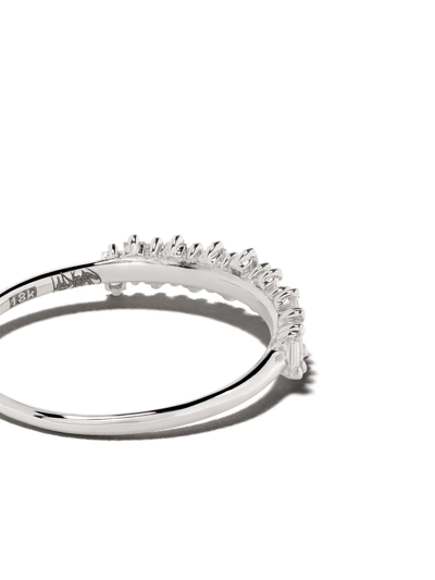 Suzanne Kalan 18kt White Gold Fireworks Classic Stacker Diamond Ring In White Gold