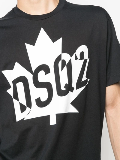 Shop Dsquared2 Canada Logo Print T-shirt In Black
