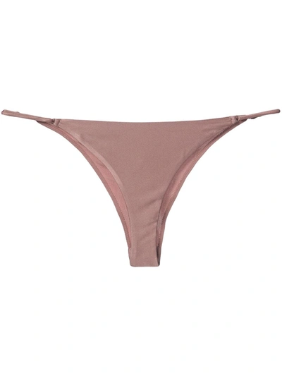 Fleur Du Mal Luxe Cheeky Satin Briefs In Brown