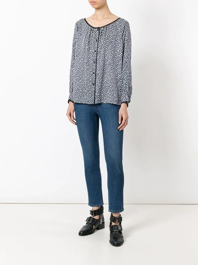 Pre-owned Saint Laurent Dotted Blouse In Blue