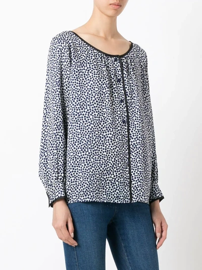 Pre-owned Saint Laurent Dotted Blouse In Blue