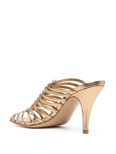 Shop Ferragamo Jessa 85mm Braided Sandals In Gold