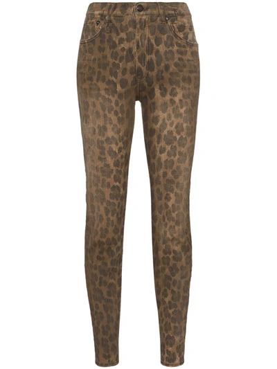 Shop R13 Leopard-print Skinny Jeans In Brown