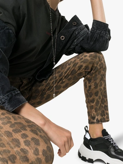 Shop R13 Leopard-print Skinny Jeans In Brown