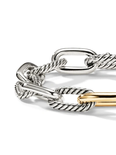 David Yurman Sterling Silver And 18kt Bonded Yellow Gold Detail Dy Madison Medium Bracelet In S8