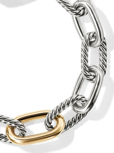 Shop David Yurman 18kt Yellow Gold And Sterling Silver Dy Madison Chain Bracelet In S8