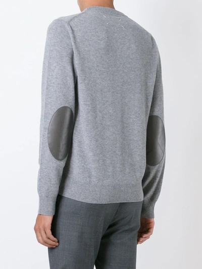 Shop Maison Margiela Elbow Patch Classic Sweater In Grey