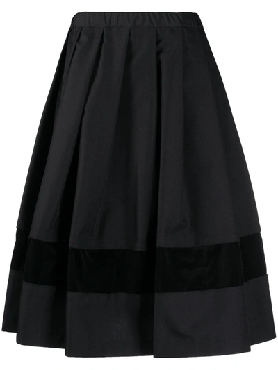 Shop Comme Des Garçons Comme Des Garçons Pleated A-line Midi Skirt In Black