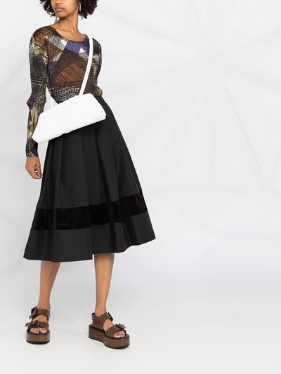 Shop Comme Des Garçons Comme Des Garçons Pleated A-line Midi Skirt In Black