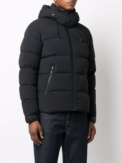 Mackage Hooded Feather-down Padded Jacket In 黑色