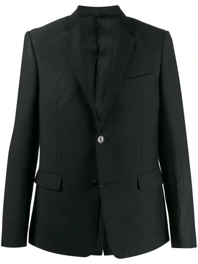 Shop Fendi Ff Motif Blazer In Black