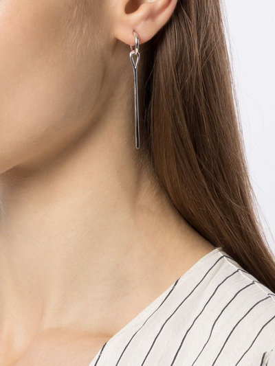 Shop E.m. Pin-drop Earrings In Silver