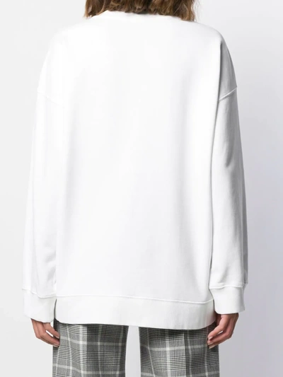 Shop Stella Mccartney Embossed Logo Sweatshirt In White