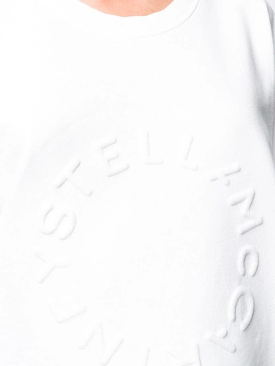 Shop Stella Mccartney Embossed Logo Sweatshirt In White