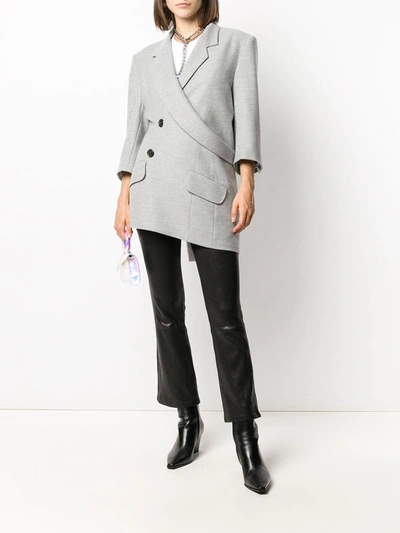 Shop Natasha Zinko Wrap Around Blazer In Grey
