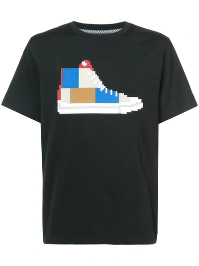 Shop Mostly Heard Rarely Seen Patchwork Sneaker T-shirt In Black