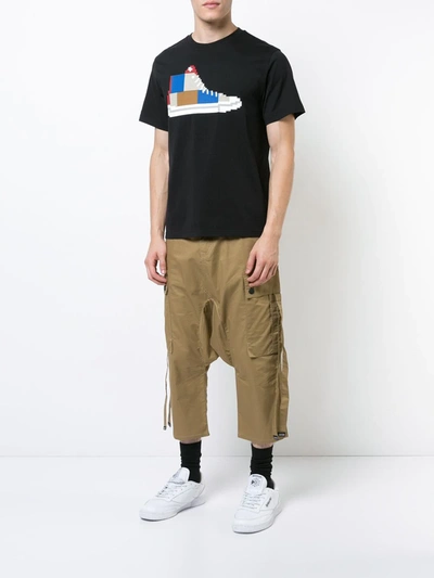 Shop Mostly Heard Rarely Seen Patchwork Sneaker T-shirt In Black