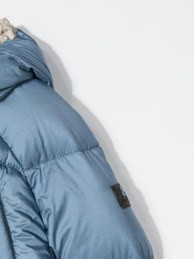 Shop Il Gufo Padded Hooded Coat In Blue
