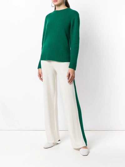 Shop Cashmere In Love Cashmere Perforated Pattern Jumper In Green