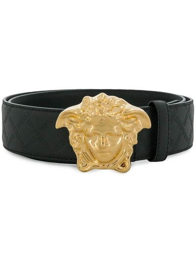 Shop Versace Logo-buckle Belt In Black