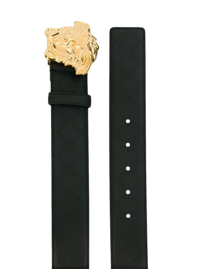 Shop Versace Logo-buckle Belt In Black