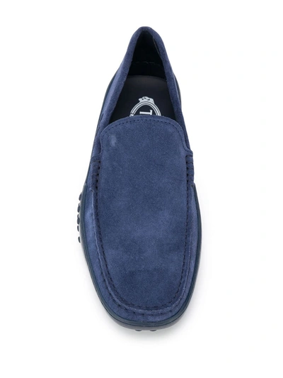 Shop Tod's Gommino Suede Loafers In Blue