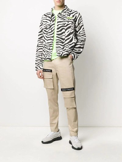 Shop Daily Paper Logo Patch Cargo Pants In Neutrals