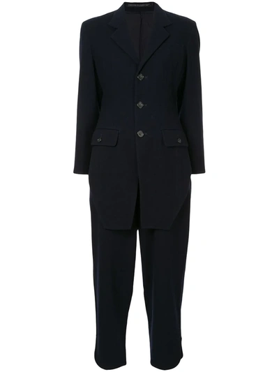 Pre-owned Yohji Yamamoto Vintage Front Tail Two-piece Suit In Blue
