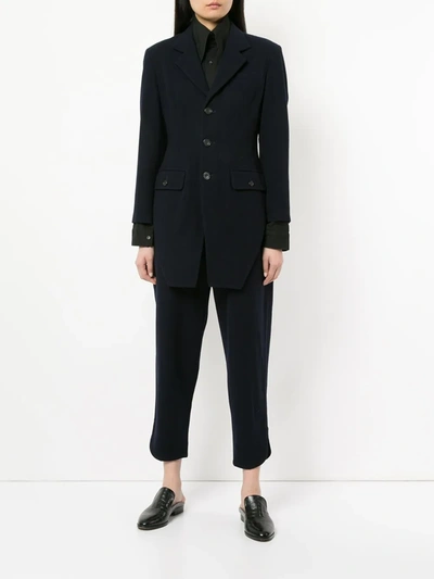 Pre-owned Yohji Yamamoto Vintage Front Tail Two-piece Suit In Blue
