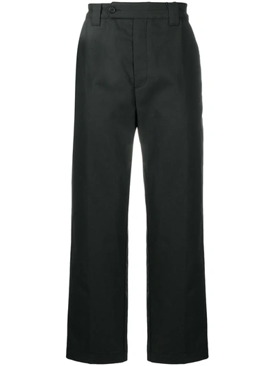 Shop Kenzo Cropped Straight-leg Trousers In Black