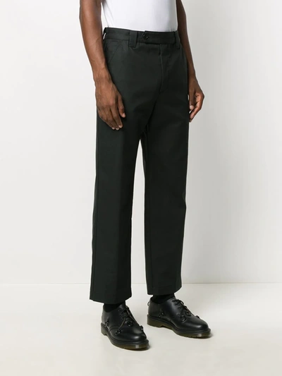 Shop Kenzo Cropped Straight-leg Trousers In Black