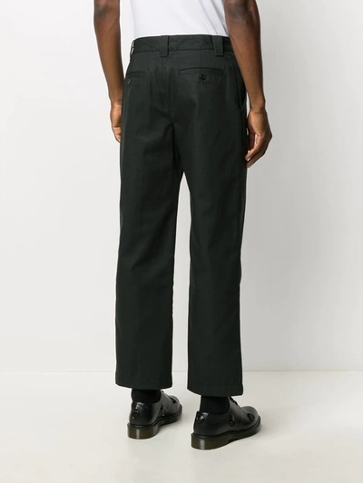 Shop Kenzo Cropped Straight-leg Trousers In Black