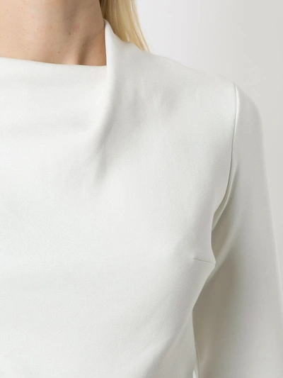 Shop Gloria Coelho Asymmetric Neck Blouse In White
