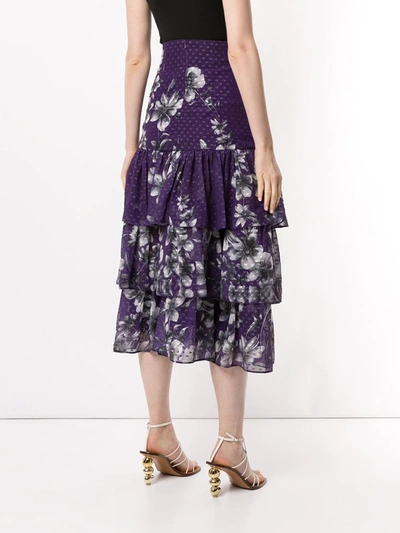 Shop Bambah Bridget Ruffle Skirt In Purple