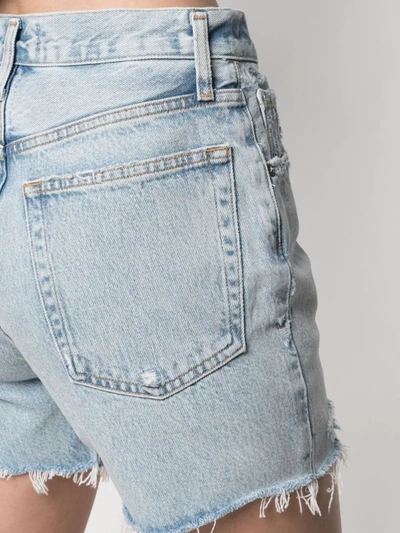 Agolde Distressed Denim Shorts In Blue