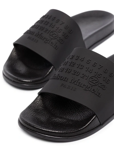 Shop Maison Margiela Tonal-logo Slide Sandals In Black