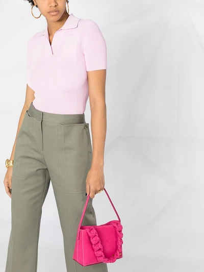 Shop Jacquemus Cropped Trousers In Green