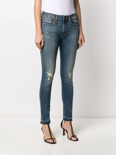 Shop R13 Mid Rise Cropped Jeans In Blue