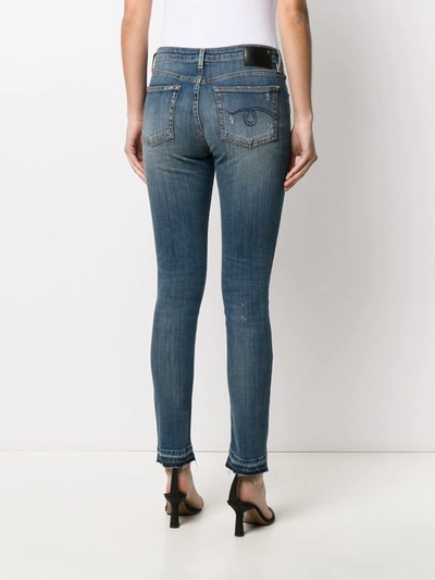 Shop R13 Mid Rise Cropped Jeans In Blue