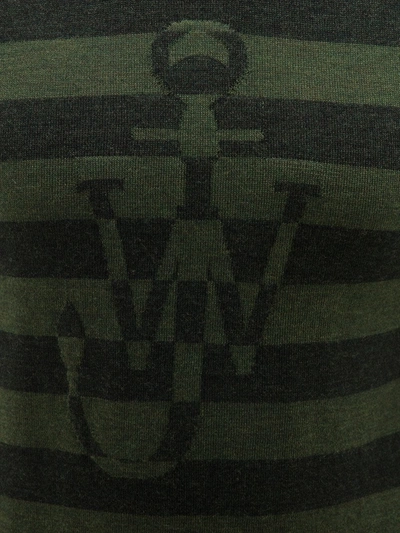 Shop Jw Anderson Striped Logo Jumper In Green