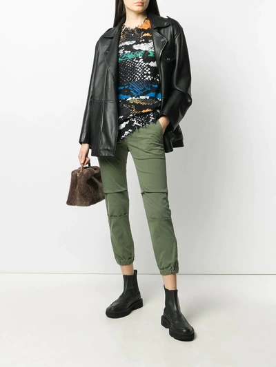 Nili Lotan Tel Aviv Cropped Stretch-cotton Twill Tapered Pants In Green