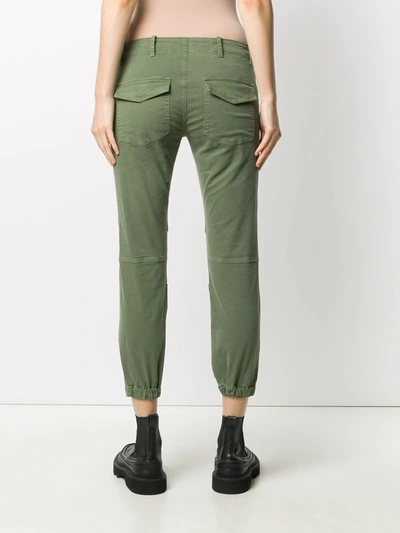 Nili Lotan Tel Aviv Cropped Stretch-cotton Twill Tapered Pants In Green