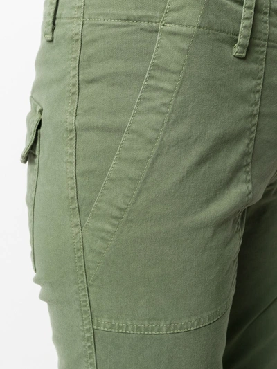 Nili Lotan Tel Aviv Cropped Stretch-cotton Twill Tapered Pants In Green
