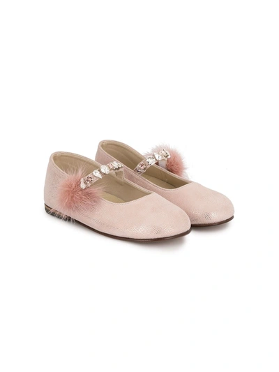 Shop Babywalker Rhinestone Embellished Ballerinas In Pink