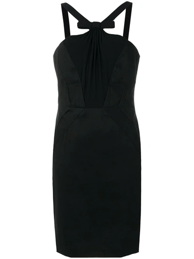 Pre-owned Versace Bow Dress In Black