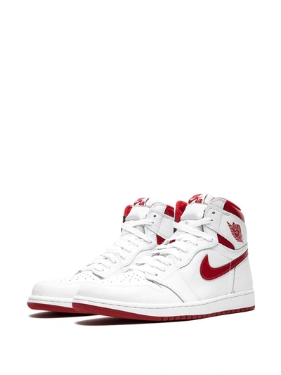 Shop Jordan Air  1 Retro High Og "metallic Red" Sneakers In White